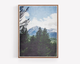Arte de la pared del paisaje de montañas y bosques - Arte de la pared de la montaña - Imprimible - Impresión digital - Decoración de la granja - Decoración de la cabina - Decoración occidental