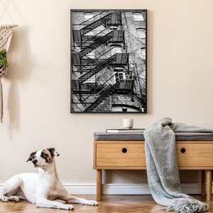 Printable Fire Escape Wall Art Rustic Wall Art Black and White Wall Art Instant Download Print Industrial Urban Photography image 7