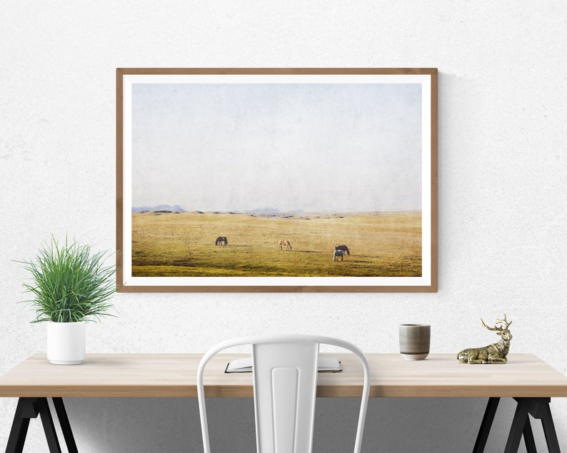 Printable Horses and Country Landscape photography large wall art digital download nature farmhouse western rustic decor art image 6