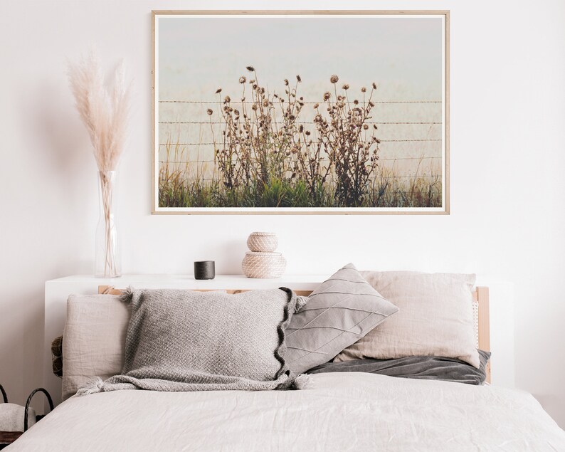 Modern Botanical Thistles Wall Art rustic botanical photography print, instant download prints, wall art printable, modern farmhouse print image 7