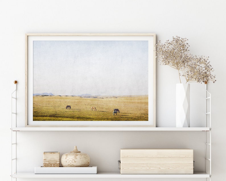 Printable Horses and Country Landscape photography large wall art digital download nature farmhouse western rustic decor art image 2