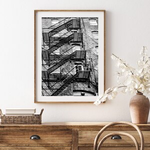 Printable Fire Escape Wall Art Rustic Wall Art Black and White Wall Art Instant Download Print Industrial Urban Photography image 3