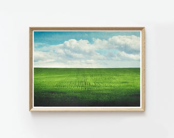 Impresión de fotografía de paisaje de campo de trigo - Descarga instantánea - Arte de pared digital - arte de pared de paisaje - decoración de granja - arte de pared de sala de estar