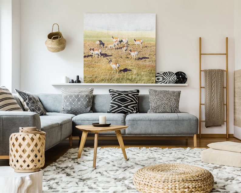 Pronghorn Herd Wall Art Antelope Wildlife Antlers Landscape Prints Instant Download Prints Animals Montana Boho Wall Art image 8