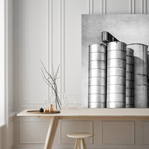 Black and White Photography Rustic Wall Art Rustic Art Prints Large Wall Art Silos Art for Men Gray Wall Art Boho Wall Art image 8