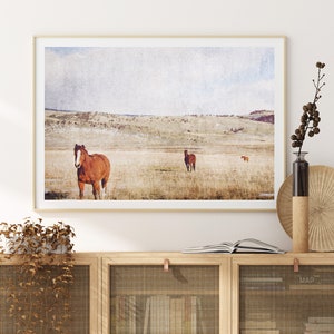 Horses and Pasture Landscape Print Instant Download Prints Rustic Wall Art Large Wall Art Nature Prints Nature Photography Boho image 5