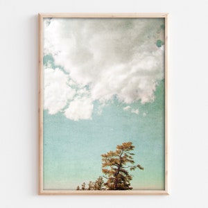 Printable Forest and Sky Landscape Art Landscape Wall Art Printable Wall Art Instant Download Prints Woodland Colorful Landscape image 1