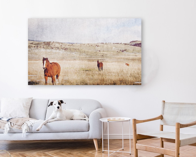 Horses and Pasture Landscape Print Instant Download Prints Rustic Wall Art Large Wall Art Nature Prints Nature Photography Boho image 4