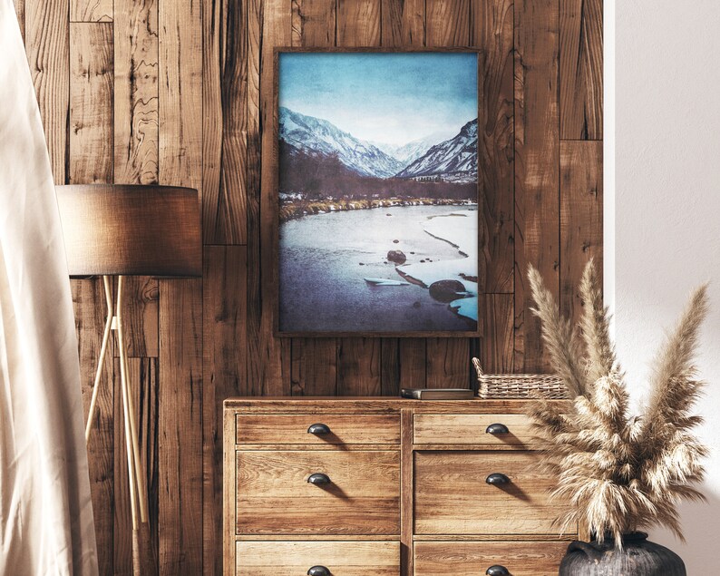 Printable Mountain Landscape Instant Download Print Large Wall Art Printable River mountains landscape colorful landscape image 4
