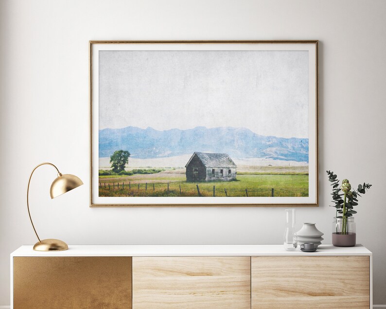 Printable Barn and Landscape Photography Digital Download wall art rustic western farmhouse decor mountains boho large wall art image 2