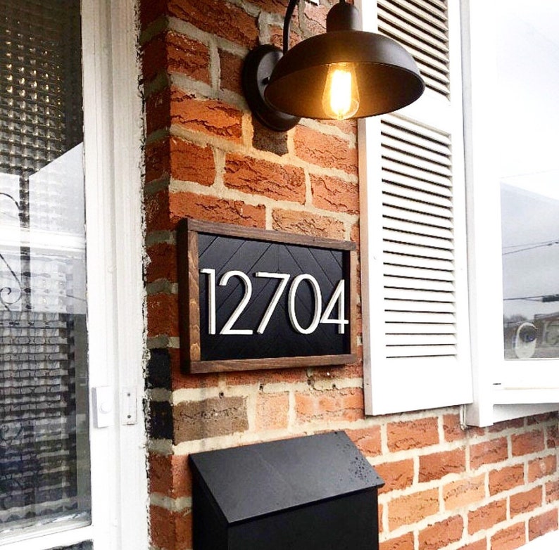 Modern Farmhouse Decor Address Plaque House Numbers House Etsy