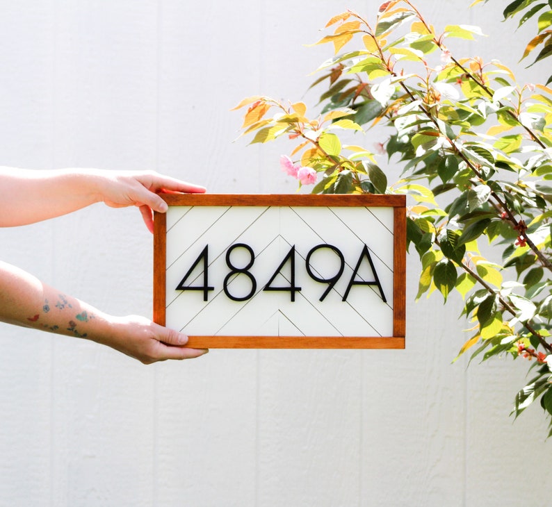 House Numbers Modern Farmhouse Decor Address Plaque House Etsy