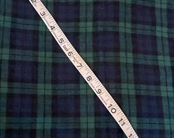Flanelle Ozark Mountain.  Plaid bleu et vert #3.  Vendu par mètre.