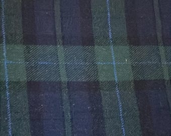 Flanelle Ozark Mountain.  Bleu et vert #2.  Vendu par demi-mètre.