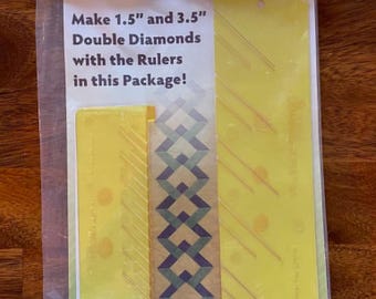 Règle à courtepointe double losanges 1,5" et 3,5"