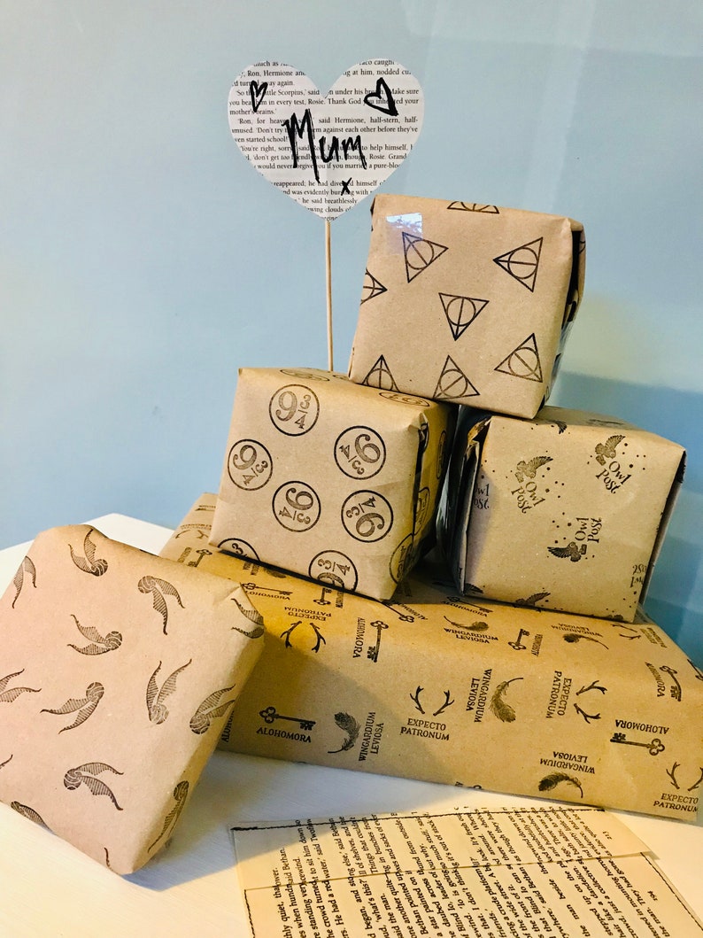 Set of 5 Harry Potter Gift Wrapping Paper Etsy
