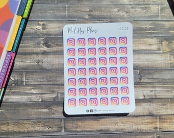 Instagram Social Media Icon Planner Stickers