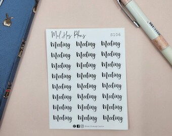 Meeting small script Planner Stickers