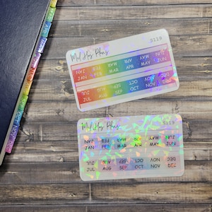 Holographic Rainbow Monthly Tabs Planner Stickers