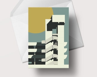 Tricorn blank greeting card - Card - Architecture - Brutalism - A6 - #053