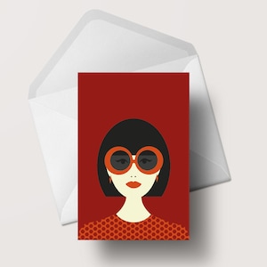 Carte de voeux vierge Edie - Rétro - Style vintage - A6 - #020