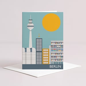 Greeting Card: Berlin Skyline Illustration - Blank Inside A6 Size