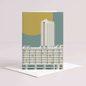 Carte de voeux vierge barbacane d&#39;architecture brutaliste - Design London Estate moderne Mid-Century A6 - #005
