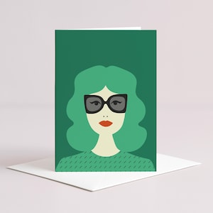 Margo blank greeting card - Retro - Vintage Style - A6 - #034