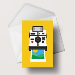 Carte de voeux vierge pour appareil photo paysage - Rétro - Instamatic - A6 - #028