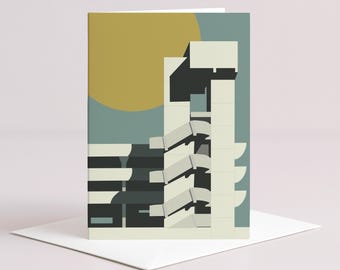 Tricorn Card: Brutalist Style, Portsmouth Landmark - A6 Blank