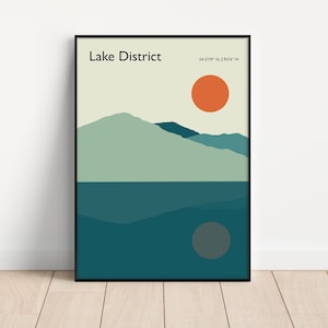 Lake District illustration - Unframed print - National Park - Cumbria - A5 to A0 sizes