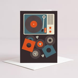 45 Dark Blank Greeting Card - Music - Retro - A6 - #001