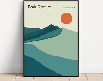Peak District illustration - Unframed print - National Park - Derbyshire - A5 to A0 sizes