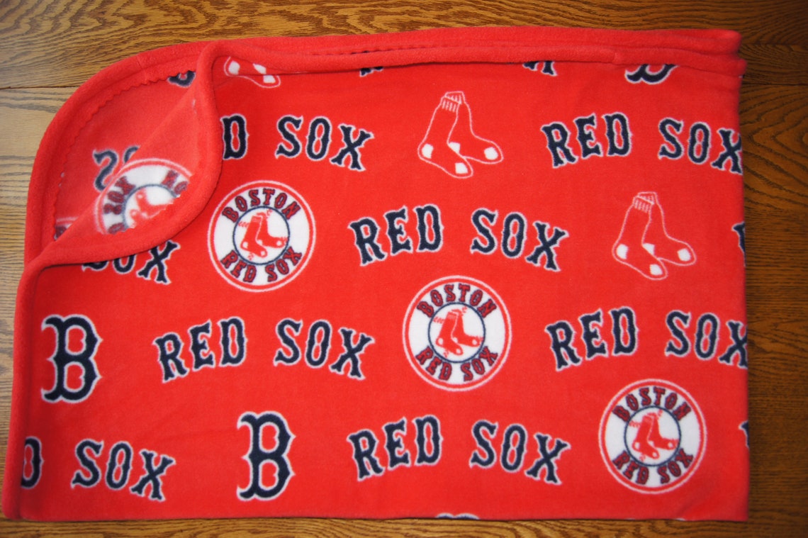 Large Fleece Blanket Red Sox red Etsy