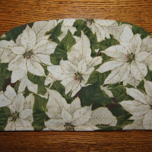 Small Tea Cozy Cover (to be used with my Small Tea Cozy): White Poinsettias with gold accents