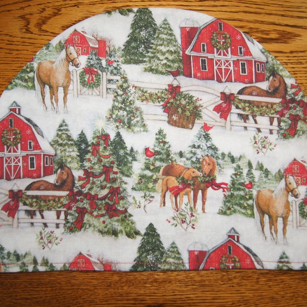Large Tea Cozy Cover (To be used with my Large Tea Cozy): Christmas Horses