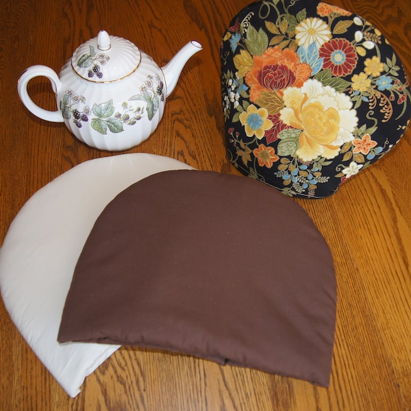 STARTER KIT for a large tea pot: Large Tea Cozy and One Large Tea Cozy Cover (48 oz tea pot) The tea pot is not included in this listing.