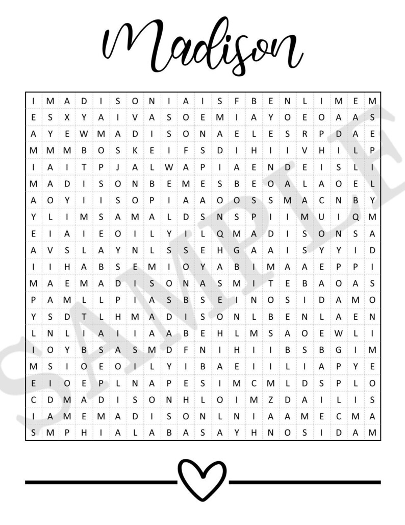 Name Word Search- Madison - Etsy