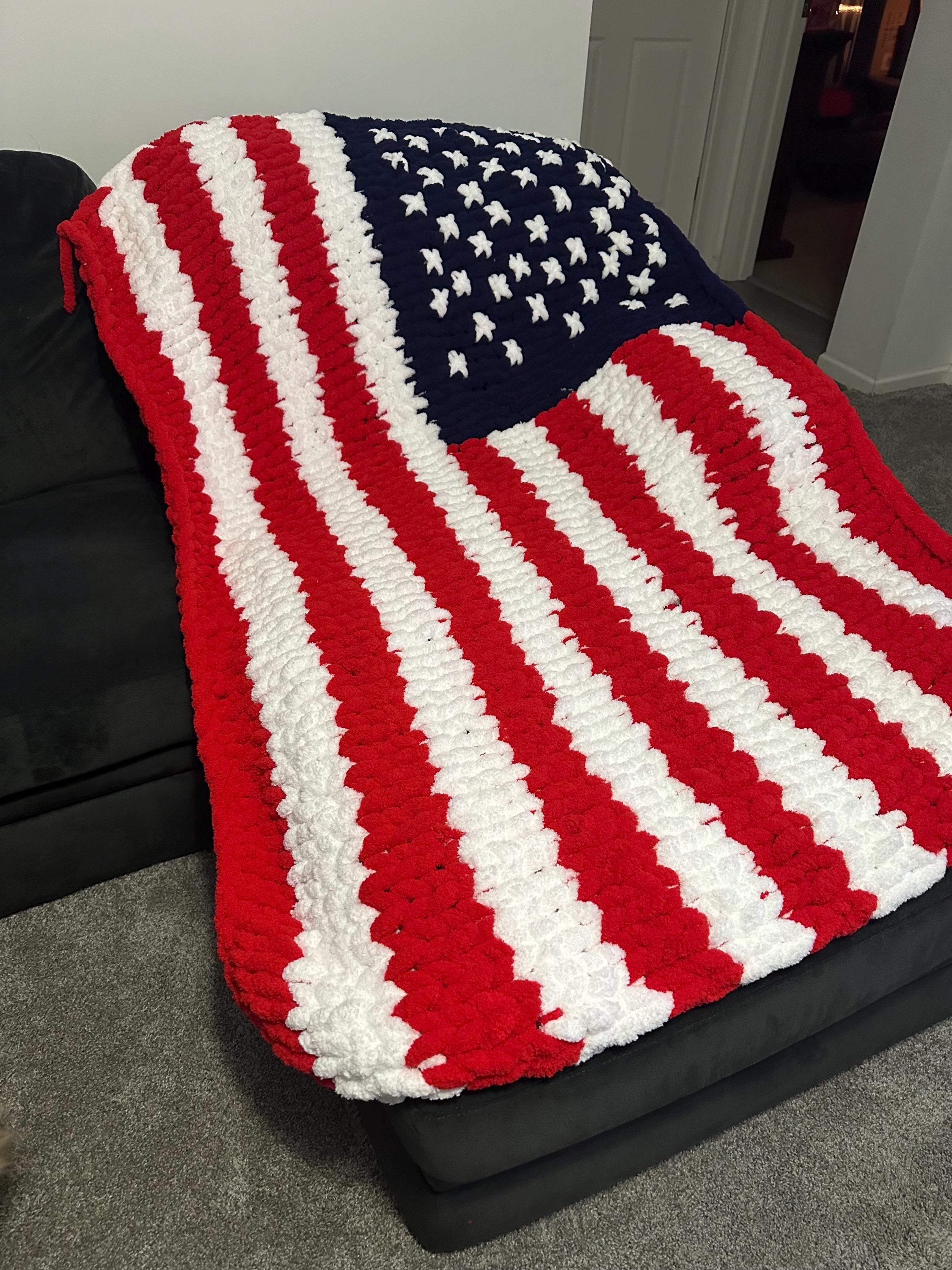 American Flag Donkey Pattern Print Blanket