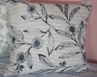 Australian design screen print cushion cover.Linen.