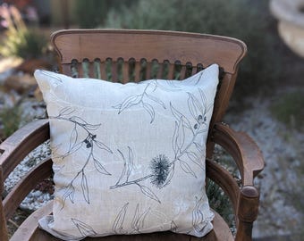 Cushion Cover Gum leaves.  Australian Hand Screen