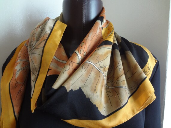 1960's Scarf by Kathie Lee in Lovely Fall Colors … - image 1