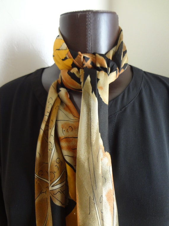 1960's Scarf by Kathie Lee in Lovely Fall Colors … - image 7