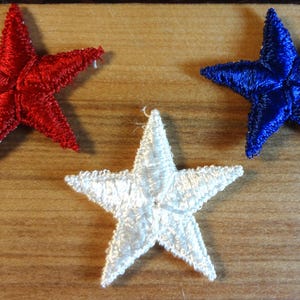 Red, White and Blue Star Appliques from the 70&#39;s Sew on Crafts