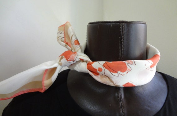Vera Neumann Ladybug Scarf in White, Beige and a … - image 3