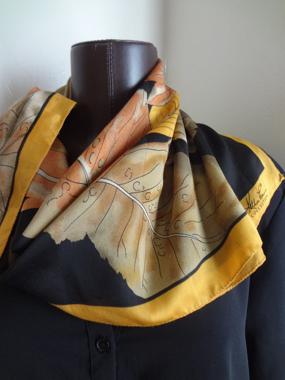1960's Scarf by Kathie Lee in Lovely Fall Colors … - image 6