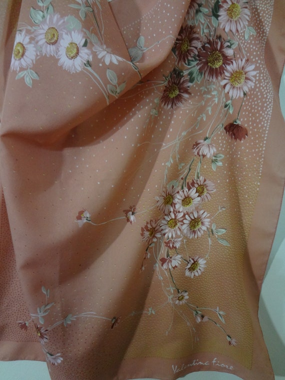 Polyester Scarf Vintage in a Soft Peach by Valent… - image 3