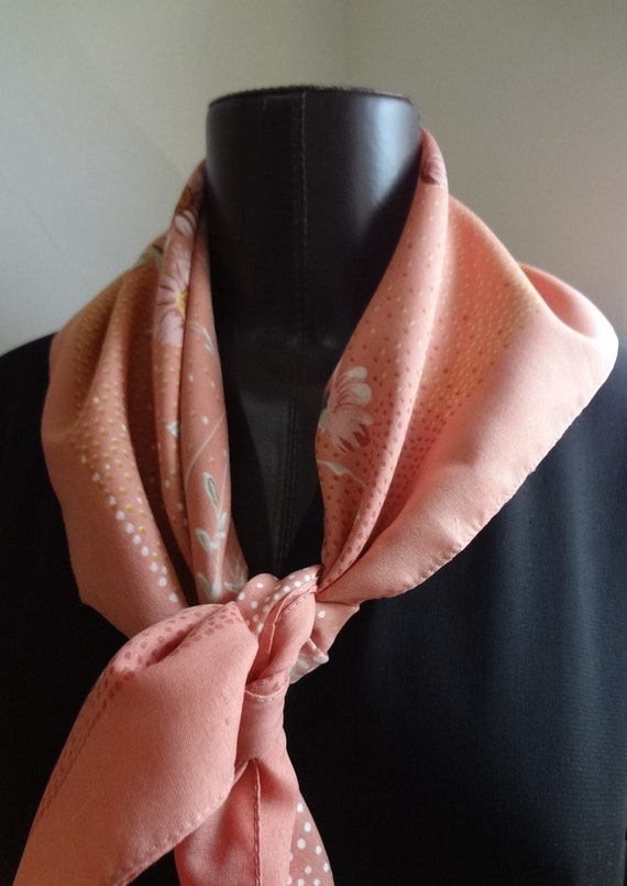 Polyester Scarf Vintage in a Soft Peach by Valent… - image 7