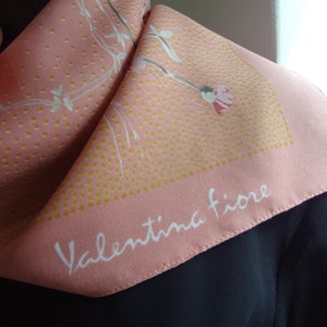Polyester Scarf Vintage in a Soft Peach by Valentina Fiore