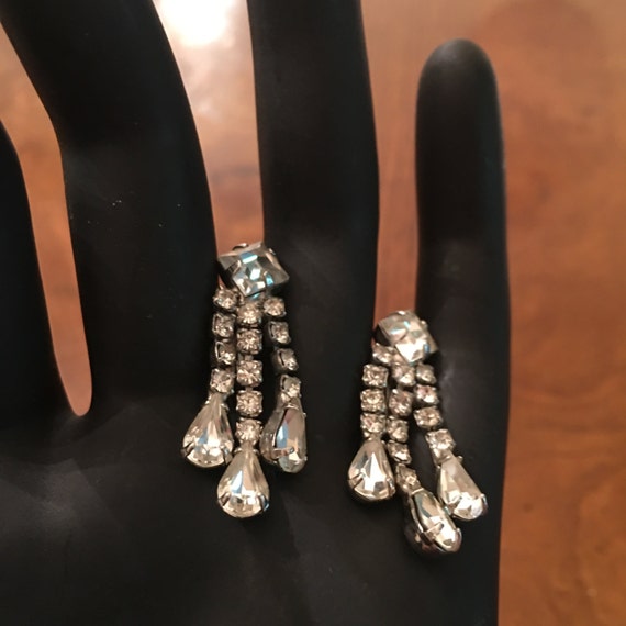 Vintage Swarovski Crystal Dangle Earrings / SALE! - image 1